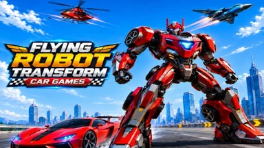 image bg Flying Robot Transform Car Game